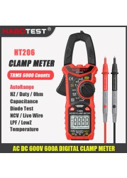 HABOTEST HT206 AC Digital Clamp Meter Multimeter Pinza amperimitica DC Multimeter RMS Meter High Accuracy NCV Ohm Tester