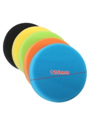 5 Pieces Buffing Pads Set 125mm/5inch Car Foam Drill Pad Polishing Sponge Wheel Set Kit Power Tool Car Polisher Accessories