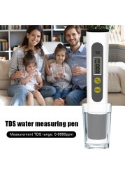 1pc Digital PH EC TDS Meter Digital Water Tester Digital 0.0-14.0 Test Meter PH 0-9990ppm TDS Water Purity Aquarium Filter