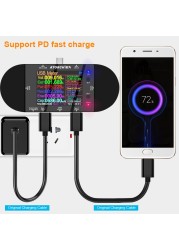 UD24 DC5.5 USB تستر Type-C 2.4 "بوصة الفولتميتر الرقمي مقياس التيار الكهربائي قوة البنك كاشف جهد فولت PD الزناد عداد كهربائي