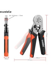 Tubular Terminal Crimping Tool Crimping Pliers HSC8 6-4A/6-6A/16-6 (Max 0.08-16mm²) Electric Small Wire Ferrule Clamp Kit