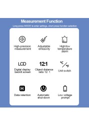 Non-contact laser thermometer infrared thermometer gun digital thermometer 600 ℃ LCD thermometer ℃/℉ light alarm