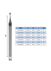 XCAN 1pc 0.2-0.9mm TiAIN Micro Flat End Mill 4mm Shank 4 Flute Milling Cutter HRC 55 Mirco Carbide CNC Engraving Bits Router Bit