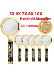 5X 6X 8X 10X Handy Magnifier HD Magnifying Glass Portable Magnifier for Jewelry Elderly Children Reading Books Newspaper Tool