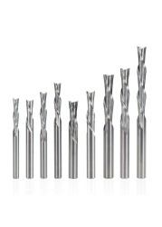 XCAN Left Hand Down Cutter 3.175/4/5/6mm Shank Spiral End Mill 2 Flute Carbide Milling Cutter for CNC Aluminum Cutting Milling B