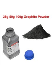25g 50g 100g black fine graphite powder 99.9% non-toxic graphite powder for lock element lock