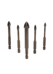 Tungsten Carbide Glass Drill Bit Set Alloy Carbide Point With 4pcs Glass Tile Edges Cross Spear Head Drill Bits