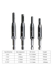 BINOAX 4pcs Self Centering Hinge Drill Bits Set Cabinet Door Pilot Holes HSS Hex Recess