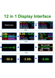 مقياس الجهد الرقمي ، 12 في 1 ، مقياس التيار الكهربائي من النوع C ، كاشف التيار الكهربائي ، مؤشر شاحن بنك الطاقة