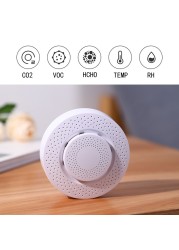 Tuya ZigBee Smart Air Box Air Quality Monitor CO2 VOC Gas Detector Sensor Automation Alarm Household Temperature Humidity Sensor