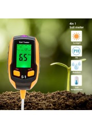 Soil Tester PHP 4 in 1 pH Light Moisture Acidity Tester Soil Tester Moisture Meter Soil Test Kit Plant for Flowers