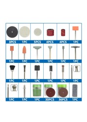 CMCP 100pcs Rotary Abrasive Tool Accessories Set Electric Mini Drill Bit Kit For Dremel Sanding Polishing Cutting Engraving Tool