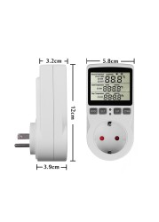 Multifunctional digital thermostat, European plug, temperature controller, outlet with timer switch