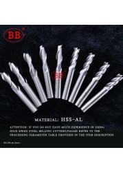 BB نهاية المطاحن عالية الدقة HSS المعادن القاطع Co8 الكوبالت D1-32mm 2 3 4 المزامير الأسنان الألومنيوم طحن أداة مفتاح مقاعد راوتر بت