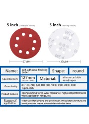 XCAN Sanding Discs 5 Inch (125mm) Round Shape Buffing Paper 80-3000 Grit 8 Hole Sander Polishing Pad Abrasive Sanding Paper