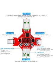 ATORCH 2 في 1 PD2.0 3.0 5V9V12V20V بروتوكول تهمة سريع الزناد شرك الفولتميتر كوالكوم QC3.0 كاشف جهد الزناد