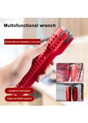 8 in 1 Washer Wrench Non-slip Washer Wrench Magic Sink Pipe Kit Wrench Plumbing Installation Spanner Wrench Repair Tools