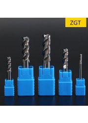 ZGT الألومنيوم النحاس قاطع خشب Endmills HRC50 3 الناي Cnc Fresa أدوات التنغستن الصلب قاطعة المطحنة نهاية مطحنة 4 مللي متر 6 مللي متر 8 مللي متر 10 مللي متر