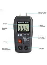 R&D MT10 Wood Hygrometer Hygrometer Timber Humidity Detector Tree Digital Density Tester Gray EMT01 Wood Humidity Tester