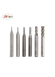 6pcs/set 1/16 3/32 1/8 5/32 3/16 1/4 inch High Speed ​​Steel 4 Flute English End Mill Cutter HSS Straight Shank Milling Cutter