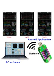 UM24 UM24C ل APP USB 2.0 شاشة الكريستال السائل الفولتميتر مقياس التيار الكهربائي بطارية تهمة الجهد الحالي متر كابل جهاز اختبار المقاومة-12006014