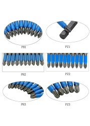 Magnetic Screwdriver Set 1/4" Hexagon Anti-Slip Leg Phillips Electric Power Tools Accessories 10pcs 50mm PH1 PH2 PH3 PZ1 PZ2 PZ3