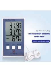 CX-201A Digital Thermometer Hygrometer Indoor Outdoor Temperature Hygrometer LCD Display Sensor Probe Weather Station