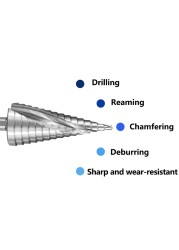 1pc 4-32mm HSS Titanium Coated Step Drill Bit Drill Power Tools Metal High Speed ​​Steel Wood Hole Cutter Step Cone Drill