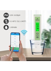 3 in 1 PH/Temperature/Hygrometer Compatible with Bluetooth APP Online ATC Water Quality Tester for Aquarium Swimming Pool