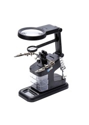 Welding Magnifying Glass LED Light Auxiliary Lens Loupe Desktop Magnifier Desk Lamp Welding Magnifier for Mobile Phone