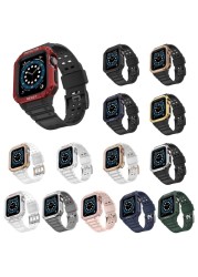 Case + Strap for Apple Watch Band 44mm 40mm 38mm 42mm Silicone smart Watch Korea Bracelet iWatch Series 7 SE 6 5 4 3 45mm 41mm
