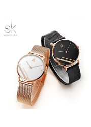 Luxury Women Watches Quartz Watch Female Thin Steel Simple Business Wristwatch Ladies Diamond Dress Watch Women Relogio Feminino