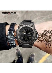 SANDA Relogio Masculino Sports Watches Men Luxury Brand Military Quartz Watch Men Waterproof S Shock Male Clock