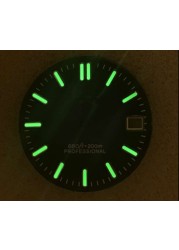 28.5mm Luminous Green Dial Watch With S Logo For NH35/4R/7S Movement