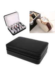 10 Slots Watch Zipper Box Travel Leather Display Storage Jewelry Organizer Box