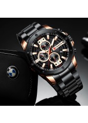 CURREN Luxury Military Waterproof Sport Stainless Steel Men's Watch Fashion Business Quartz Watch for Men relogio masculino