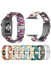 Replacement Resin Tortoise Shell Lines Watch Strap Bracelet For Apple Watch Series 5/4/3/2/1 42mm 44mm 38 and 40mm Leopard Print