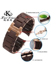 Silicone Hard Rubber Watchband In Rubber For AR5890 AR5889 AR5858 AR5920 AR5868 AR8023 Man 23mm Woman 20mm Watch Band Bracelet