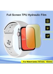 Full Screen Protective Film For Apple Watch 7 41mm 45mm Scratch Screen Film Hydraulic Tempered Protective Watch Accessories