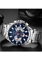 Curren Watches Men Luxury Brand Chronograph Quartz Watch Men Waterproof Sport Wrist Watch Men Stainless Steel Male Clock