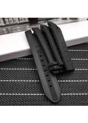 26.5 Black Nature Rubber Silicone Watchband Watch Strap Band for Roger Dubuis for EasyDiver Series 46mm Dial with Logo