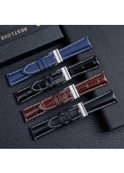 22mm 24mm for Breitling Strap Italy Genuine Cow Leather Watch Band Premier B01 Bentley Avenger Navitime 316L Pin Buckle Logo