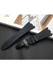 Luxury Brand Silicone Rubber Watchband For Audemars For Piguet Strap 28mm Watch AP Band Men Bracelet Butterfly Buckle Tools