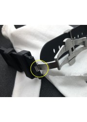 24mm black watch band nature soft silicone rubber watchband fit for panerai strap tools butterfly buckle for PAM111/441 strap