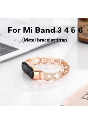 Metal For Xiaomi Mi Band 5 4 3 6 Wristbands Bracelet Global Version For Mi Band 6 4 Bracelet For Amazfit Band 5 Stainless Steel Woman