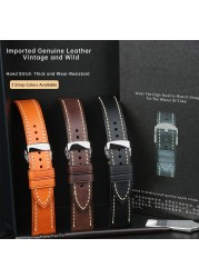 Top Quality Leather Watchband Brown Real Italian Calfskin Watch Band 18-26mm With Solid Automatic Butterfly Buckle Watch Straps