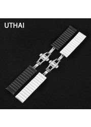 U Thai C03 Ceramic 20/22/24mm Watch Strap Strap for Samsung Watch High Quality Ceramic Strap for Apple Watch 1/2/3/4/5