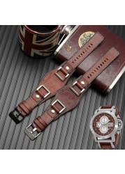 Genuine leather for Fossil JR1157 watch band accessories vintage style strap with high quantity stainless steel joint 24mm