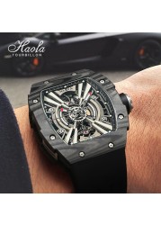 Haofa luxury automatic men's watch skeleton mechanical self-wind luminous movement men's watch 80H power reserve 1906