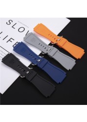 Top Quality 33mm*24mm Silicone Rubber Watchband for Bell & Ross Watch Strap for BR01 BR03 Series Bracelet Strap Pin Buckle Logo